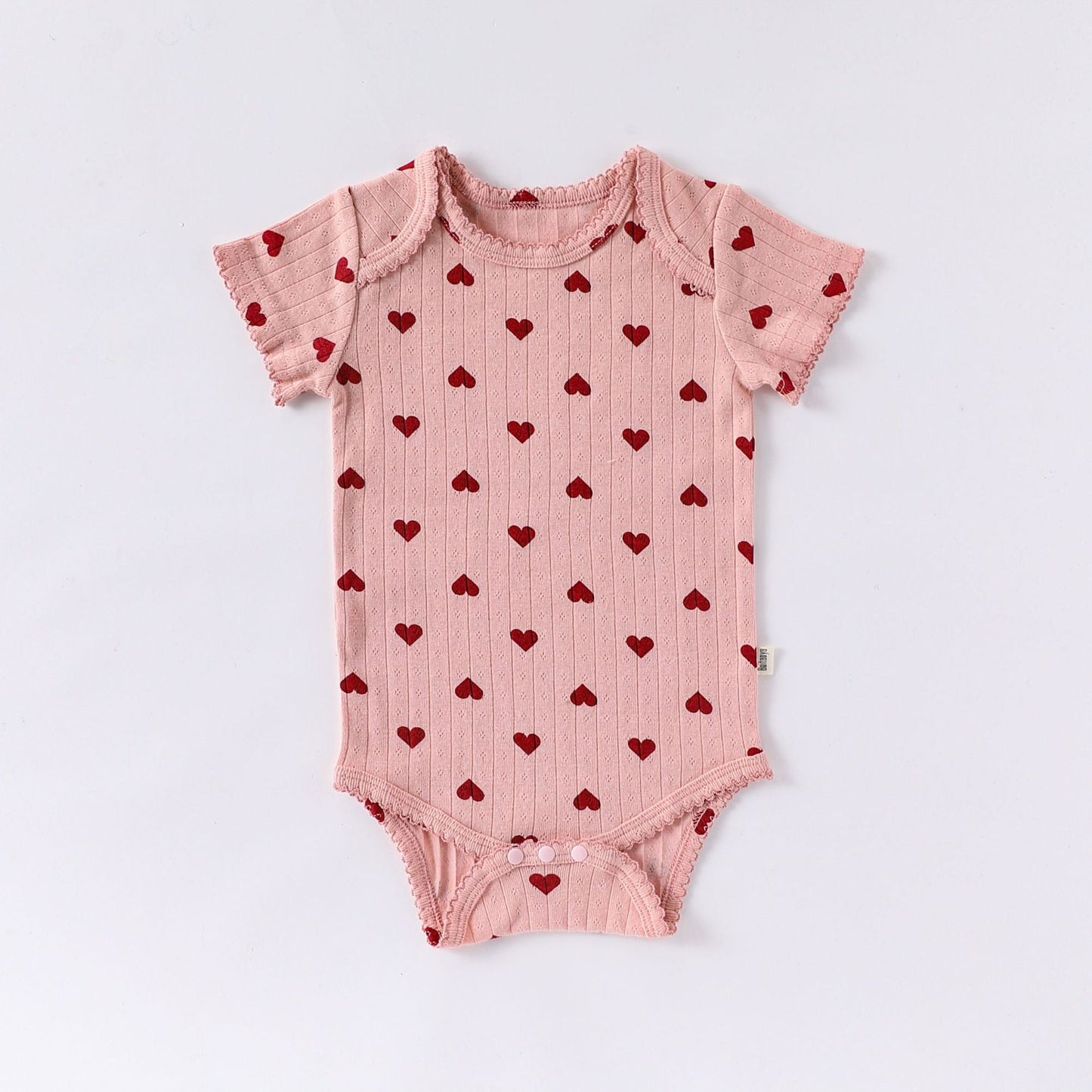 MyKids-USA® Summer Arrival Baby Girls Crew Neck Short Sleeves Heart Pattern bodysuit Bodysuits